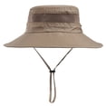 thumbnail image 1 of FUZHIQ Breathable Mesh Wide Brim Sun Hat UPF 50+ UV Protection for Men Women, Windproof Bucket Hat with Adjustable Strap for Fishing Hiking Gardening Beach Outdoor, 1 of 4