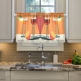 thumbnail image 2 of Yayeee Kitchen Curtains Tier Pair Light Filtering 27"x24" Rod Pocket Short Cafe Window Panel, Orange Glasses, 2 of 7