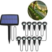 Ledander Solar In Ground Lights 10 in 1 Solar Garden Light Waterproof Landscape Lighting for Patio Walkway Driveway Decoration
