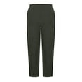 thumbnail image 4 of Corduroy Pants for Women Side Button Elastic Waist Fall Winter Pant Straight Leg Lightweight Comfy Trousers with Pockets Dark Gray M, 4 of 7