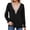 5-Black, variant on Anbech Women's Lace Splicing Blouse V Neck Shirt Splice Short Sleeve Loose Casual Solid Color Tops