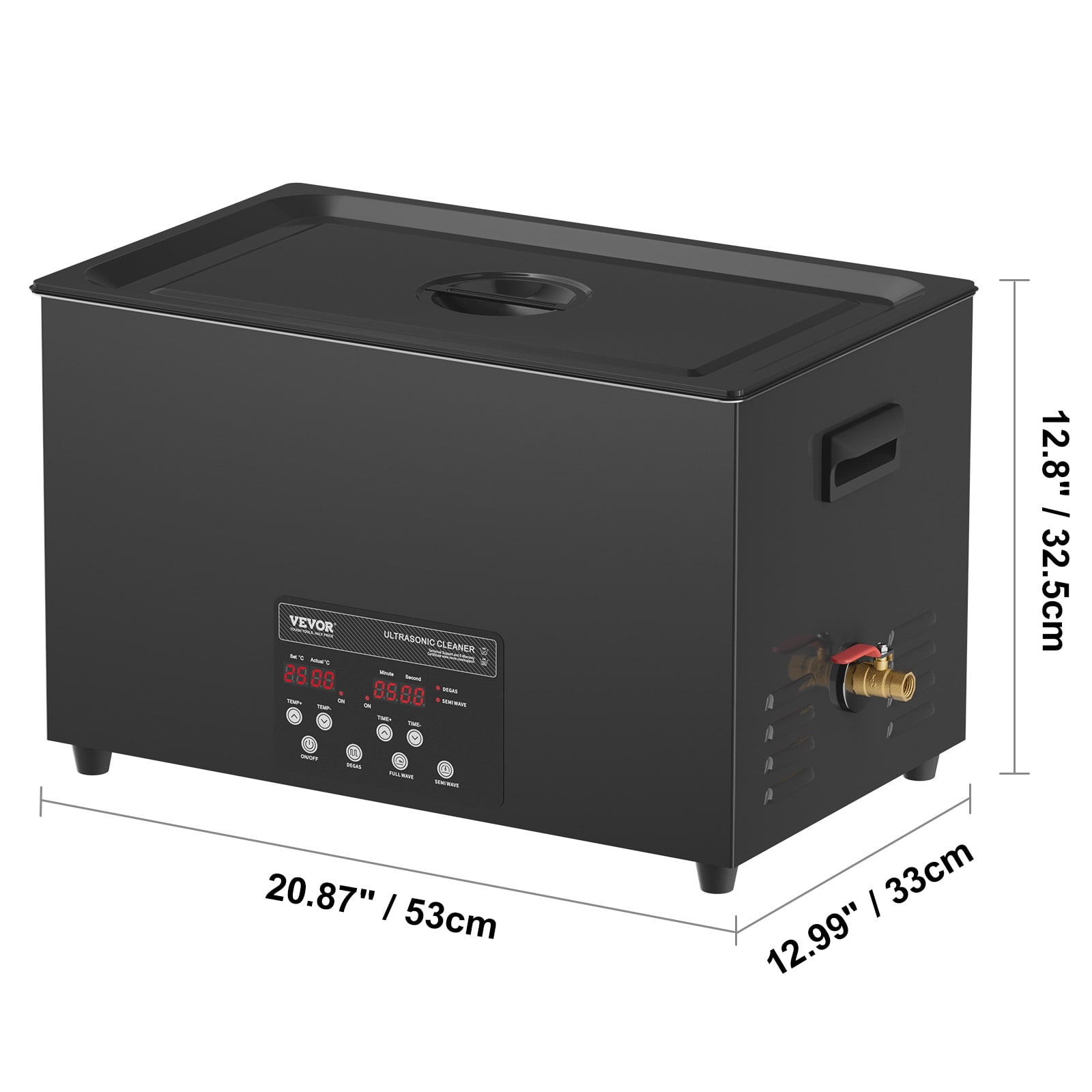VEVOR 30L Ultrasonic Cleaner, 600W Digital Ultrasonic Cleaning Machine with Upgraded Degassing and Gentle Mode, 40kHz Industrial Ultrasound Cleaner with Timer and Heater for Retainer Jewelry Tools