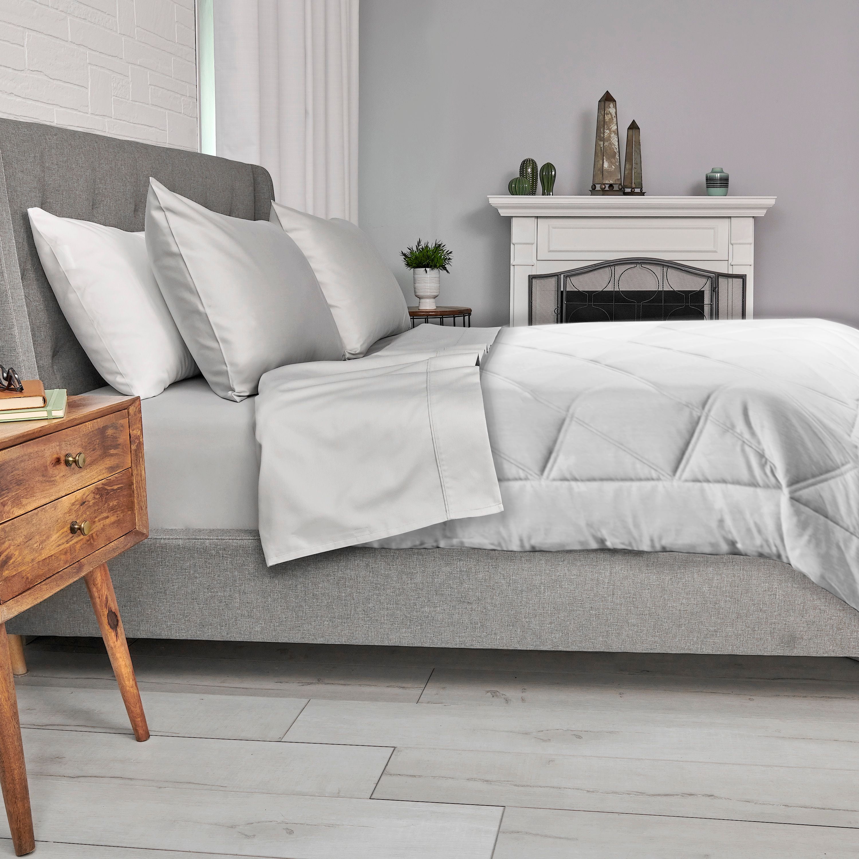 Allswell White Nylon Bed Blanket, King - Machine Washable