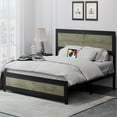 thumbnail image 5 of Huloretions Full Size Bed Frame With Headboard,Industrial Platform Bed Frame With Charging Station,Wooden Mattress Base,No Box Spring Required,Easy to Assemble, 5 of 8