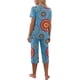 thumbnail image 5 of SAYOO - Conjunto de pijama para mujer, camiseta de manga corta con cuello en V y pantalones capri, trajes de dormir SAYOO Moda, 5 of 6
