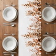 thumbnail image 4 of Table Runner 48 Inches Long for Kitchen Dining, Orange Eucalyptus Dresser Scarf Farmhouse, Dining Table Decorations for Wedding/Parties, Fall Weeping Botanical Leaf Watercolor 13 x 48 In, 4 of 8