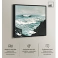 thumbnail image 2 of Cannon Rock by Winslow Homer Chic Coastal Canvas Wall Art by Art Remedy, Black Floater Frame, 16"x16", 2 of 7