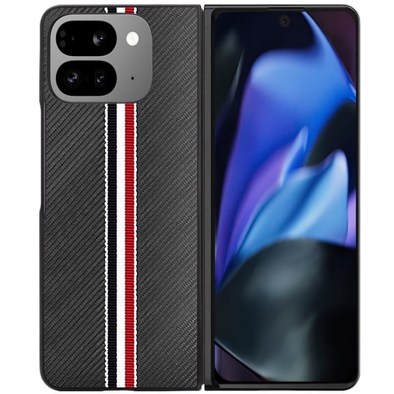 XPM for Google Pixel 10 Pro Fold Phone Case, Velvet Fabric PU Vegan Leather, Premium Flip Design, Slim Snap-On Hard PC TPU Cover for Pixel 10 Pro Fold (Black)