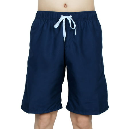 Chetstyle Authorized Adult Men Summer Swimming Shorts Swim Trunks Navy Blue W (Best Boxing Trunks Brand)