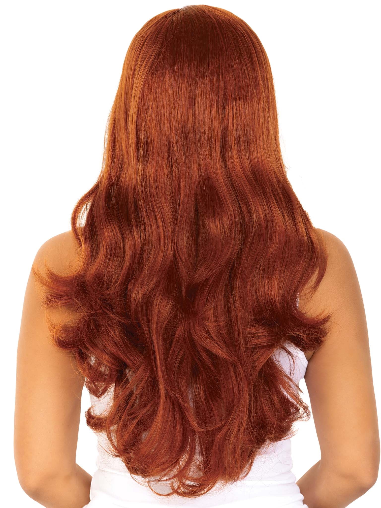 Long Wavy Costume Wig with off Center Part, Red, for Adults, by Wonderland Costume
