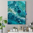 thumbnail image 4 of Abstract Blue Teal Fluid Art Acrylic Pour Canvas Print, Wall Art for Living Room, Bedroom, Office, Kitchen, Hallway Home Decor, 4 of 8