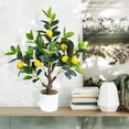 thumbnail image 4 of 24Inch Fake Lemon Tree, Lemon Decor for Tabletop, Desk, Centerpiece, Home, Kitchen, Living Room, Artificial Potted Plants with White Planter and Stone Cover, 4 of 7