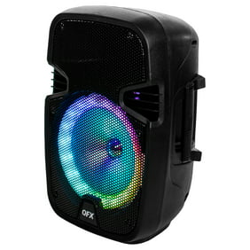 QFX 8 in, Portable Party Bluetooth PA Loudspeaker, Microphone, Remote, Black