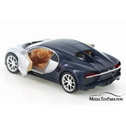 Bugatti Chiron, Silver w/ Black - Welly 43738D - 4.5 Diecast Model Toy Car (Brand New but NO BOX)