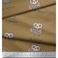 thumbnail image 3 of Soimoi Brown Poly Georgette Fabric Text & Owl Bird Print Sewing Fabric Yard 42 Inch Wide, 3 of 3