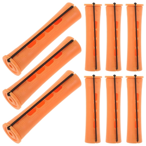 ETHZZLE 30Pcs Flexible Plastic Perm Rods for Hair Curling Smooth Spiral Curls Orange
