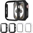 thumbnail image 1 of LAICAIW [4 Pack] Hard PC Case with Tempered Glass Screen Protector Compatible Apple Watch Series SE 6/5/4, Full Coverage Ultra Thin HD Clear Sensitive Touch Cover for iWatch 40mm, 1 of 6