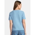 thumbnail image 3 of Time and Tru Women's Sweater Tee with Short Sleeves, Lightweight, Sizes XS-XXXL, 3 of 5