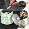thumbnail image 4 of Yayeee Ashtray with Lid for Cigarette Smokeless Stainless Steel Home Ash Holder, Green Floral, 4 of 7