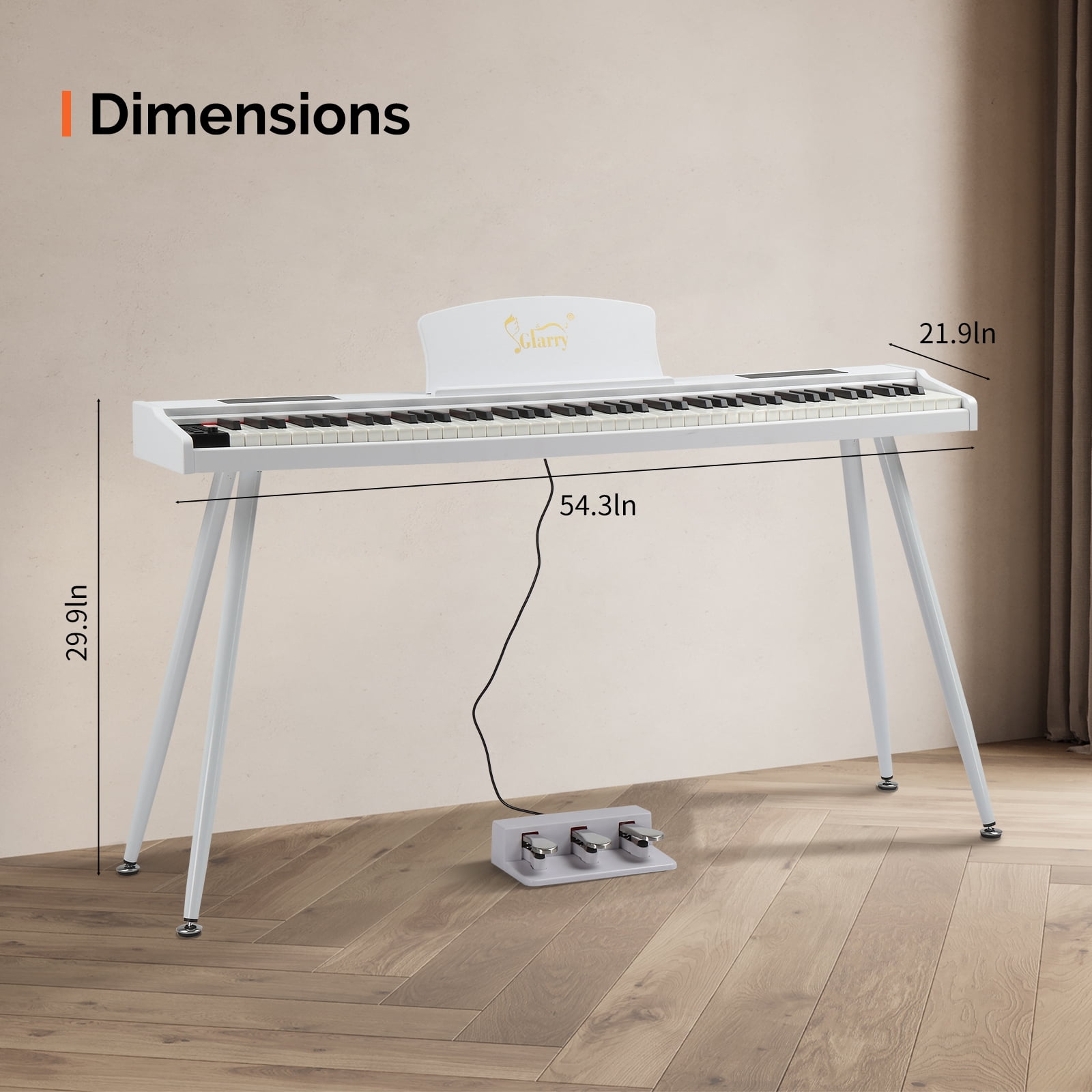 Ktaxon 88-Key Digital Piano, Semi-Weighted Keys Electric Piano with Pedal for Beginner