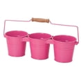 thumbnail image 1 of Houston International Trading 8331E HPK Enameled Galvanized Triple Planter, HotPink, 1 of 1