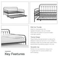 thumbnail image 6 of Novogratz Bright Pop Full Metal Daybed with Twin Trundle Bed, Black, 6 of 18