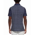thumbnail image 2 of Ben Sherman mens  Mélange Stripe Colorblock Tech Jersey Polo Shirt, XL, Navy, 2 of 3
