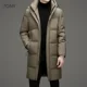 thumbnail image 2 of Chaqueta de invierno de plumón para hombre, gorro extraíble de pato con relleno de plumón, ropa de diseñador, chaqueta acolchada para hombre, abrigo largo informal para hombre, invierno, 2 of 5