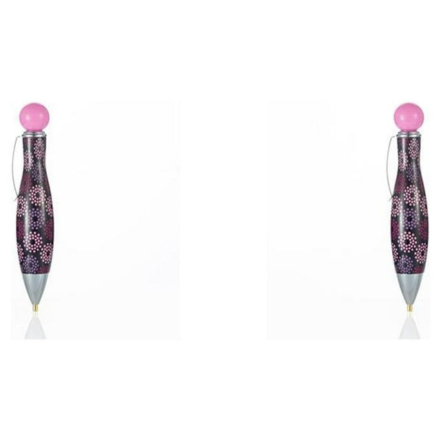 Advancent Pluma de pintura de diamantes de imitación estilo de bolos de plástico diseño llamativo herramienta de perforación accesorios de rosado 2Conjunto