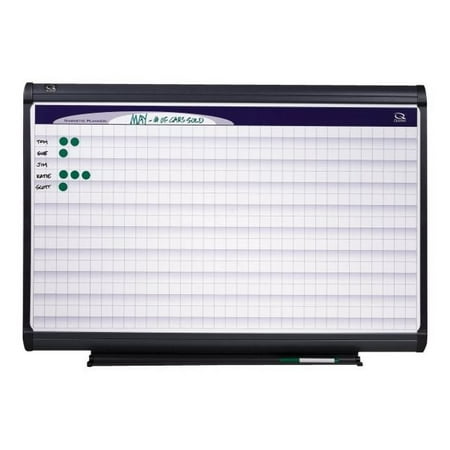 Quartet Prestige 2 DuraMax - Dry erase planner board - wall mountable - 48 in x 35.98 in - porcelain - magnetic - squared - white - graphite frame