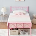 thumbnail image 6 of Riedhoff Twin Size Bed Frame, with Headboard and Footboard, 77.6"x 39.8" x 35.1", Pink, 6 of 7
