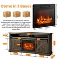 thumbnail image 5 of IHOMEadore Fireplace TV Stand, Farmhouse Entertainment Center for Up to 78" TVs, 5 of 13