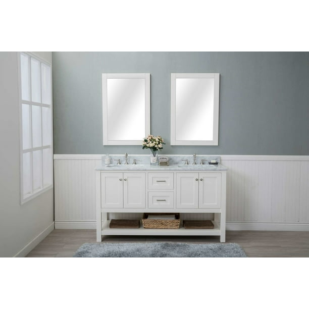 Cabinet Mania White Shaker 48 Bathroom, White 2 Drawer Bathroom Vanity