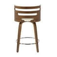 thumbnail image 5 of Cosini Mid-Century Modern Counter Stool With Swivel In Walnut And Cream Faux Leather - Set Of 2, 5 of 7