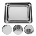 thumbnail image 2 of 3pcs Toaster Oven Pans Stainless Steel Compact Toaster Oven Tray Ovenware Easy Clean Nonstick Baking Sheet Rectangular Pans, 2 of 8