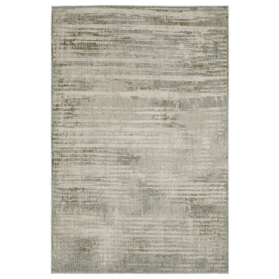 Oriental Weavers Mallory MAL07 - Machine Woven Indoor Area Rug - 3'3" x 5' - in Beige/ Blue - Contemporary Style,Entryway, Bedroom, Bathroom Rug