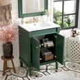 thumbnail image 5 of Harper & Bright Designs 24" Small Bathroom Vanity with Sink, Bathroom Storage Cabinet with 2-Tier Shelves, Green, 5 of 16
