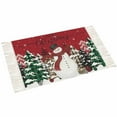 thumbnail image 2 of Red Christmas Large Area Rug 4x6ft Woven Runner Rug,Snowman Snowflake Xmas Tree Washable Living Room Bedroom Kitchen Bathroom Classroom Carpet with Tassels,Non-Shedding Indoor Outdoor Throw Door Mat, 2 of 5