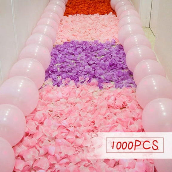 Ludlz 1000pcs Fabric Rose Petals Wedding Flower Decoration Artificial Rose Flower Artificial Rose Flower Petals Confetti Wedding Decoration Stage Props