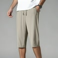 thumbnail image 2 of TBWNWG Men's Ice Silk 3/4 Pants Summer Lightweight Loose Fit Casual Sports Shorts Plus Size Comfortable Relaxed Trousers For Men,Sizes 4XL, 2 of 5