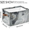 thumbnail image 4 of Gray Marble Print Square Storage Basket Storage Bins Canvas Storage Organizer Closet Shelf Organizer for Home Office, 2 Pc, 4 of 7