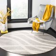 thumbnail image 1 of SAFAVIEH Adirondack Collection ADR125B Modern Wave Distressed Non-Shedding Living Room Bedroom Area Rug, 8' x 8' Round, Grey / Cream, 1 of 4