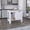 White, variant on Atenea Kitchen Island with Single Door Cabinet and Shelf, White / Macadamia, 41W x 28L x 35.5H, Particle Board