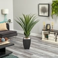 thumbnail image 5 of Nearly Natural 4.5' Spiked Agave Plastic Artificial Plant in Black Planter (Indoor/Outdoor), Green, 5 of 5