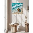 thumbnail image 5 of Wall Art Prints, Sea Turtle Seaside Framed Canvas Prints for Bedroom Living Room Bathroom Office, Waves Summer Beach Ocean Coastal Gallery Wrap Wall Art Poster for Gifts Home Decor 8"x8", 5 of 9