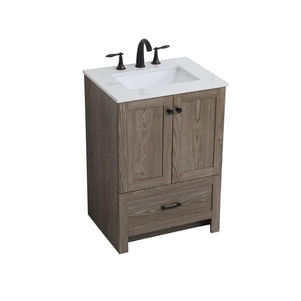Elegant Kitchen and Bath 24 inch Single Bathroom Vanity in Weathered oak