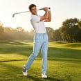 thumbnail image 6 of Rexolia Men's Golf Pants Stretch Quick Dry Lightweight Work Dress Pants with Pockets Light Blue L, 6 of 8