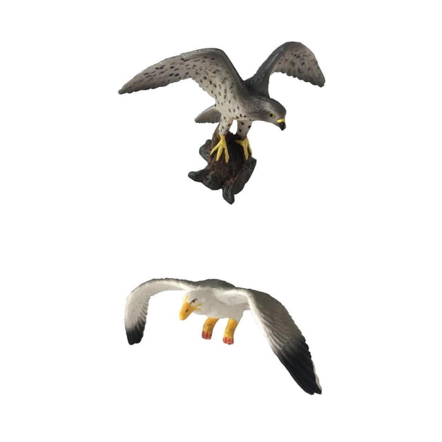 2x Animales en Miniatura, Pájaros, Modelo, Estatuil, Estatua, Juguete, Gaviota, Sunnimix Ornamento del paisaje micro