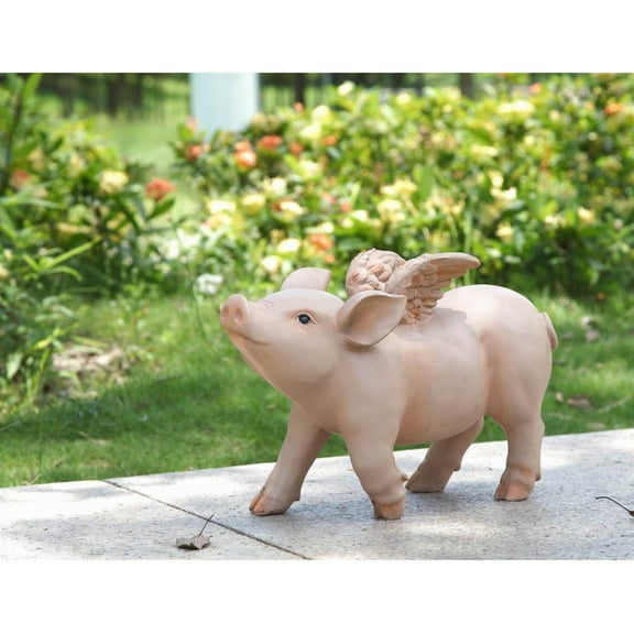 Hi-Line Gift Ltd. Walking Pig with Wings Garden Statue
