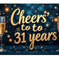thumbnail image 4 of LUUFILx Cheers to 31 Years Banner Backdrop Background Party Supplies Anniversary Celebration Decor Photography Props Event Decorations Festive Happy Birthday, 4 of 7